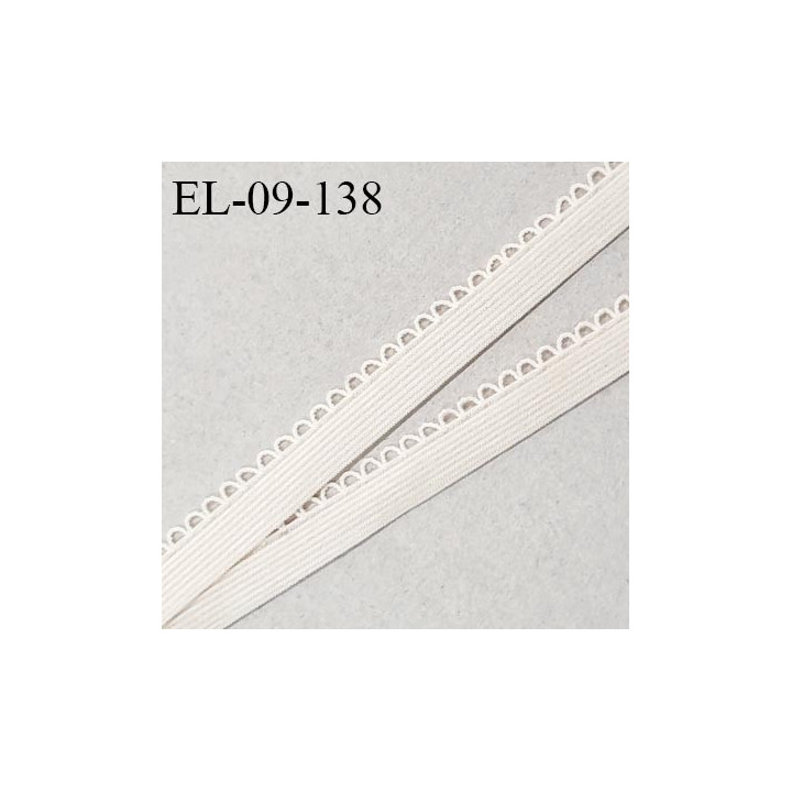 Elastique picot 9 mm lingerie couleur écru largeur 9 mm haut de gamme prix au mètre