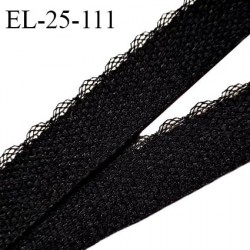 Elastique picot 25 mm bretelle et lingerie couleur noir très beau fabriqué en France pour une grande marque prix au mètre