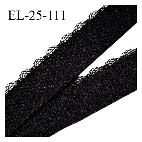 Elastique picot 25 mm bretelle et lingerie couleur noir très beau fabriqué en France pour une grande marque prix au mètre