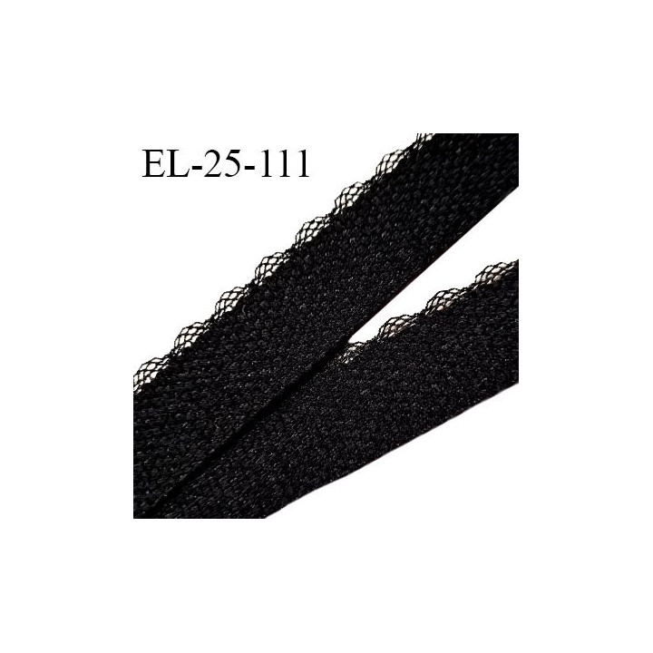 Elastique picot 25 mm bretelle et lingerie couleur noir très beau fabriqué en France pour une grande marque prix au mètre