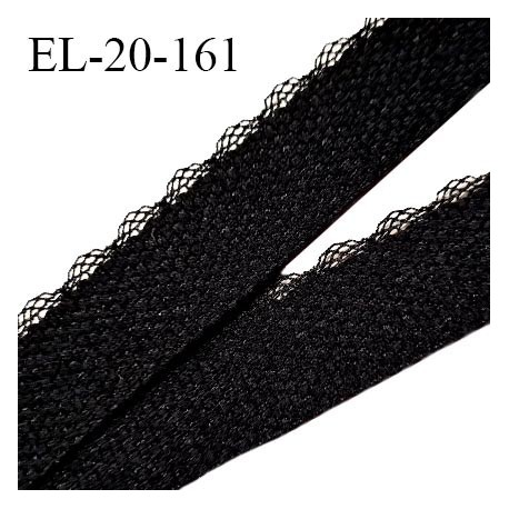 Elastique picot 19 mm bretelle et lingerie couleur noir très beau fabriqué en France pour une grande marque prix au mètre