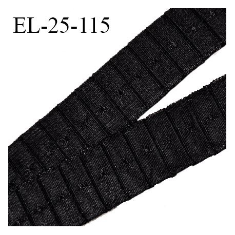 Elastique 24 mm bretelle et lingerie couleur noir brillant très beau fabriqué en France pour une grande marque prix au mètre