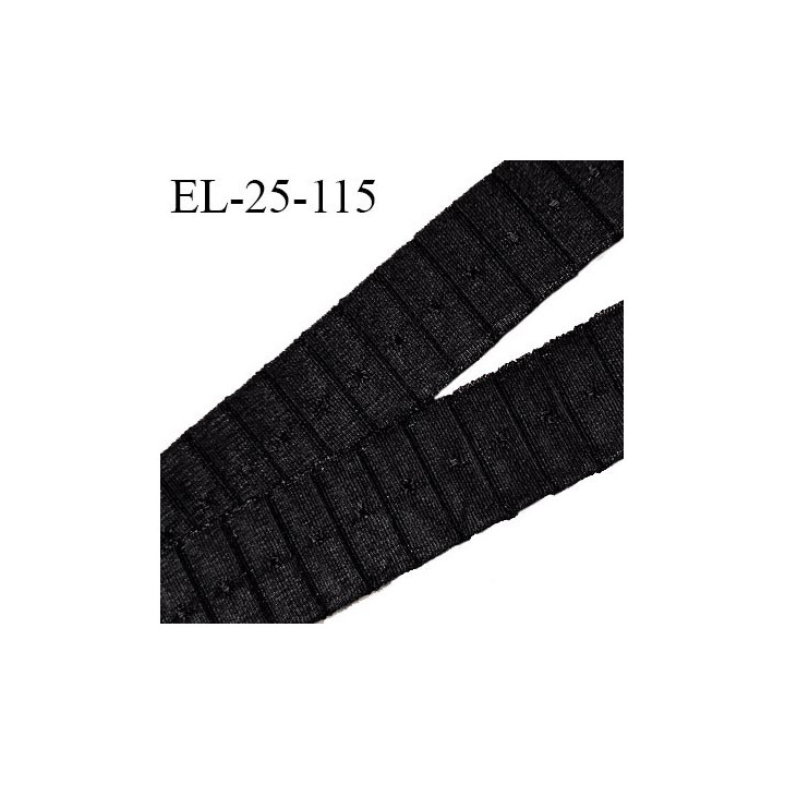 Elastique 24 mm bretelle et lingerie couleur noir brillant très beau fabriqué en France pour une grande marque prix au mètre