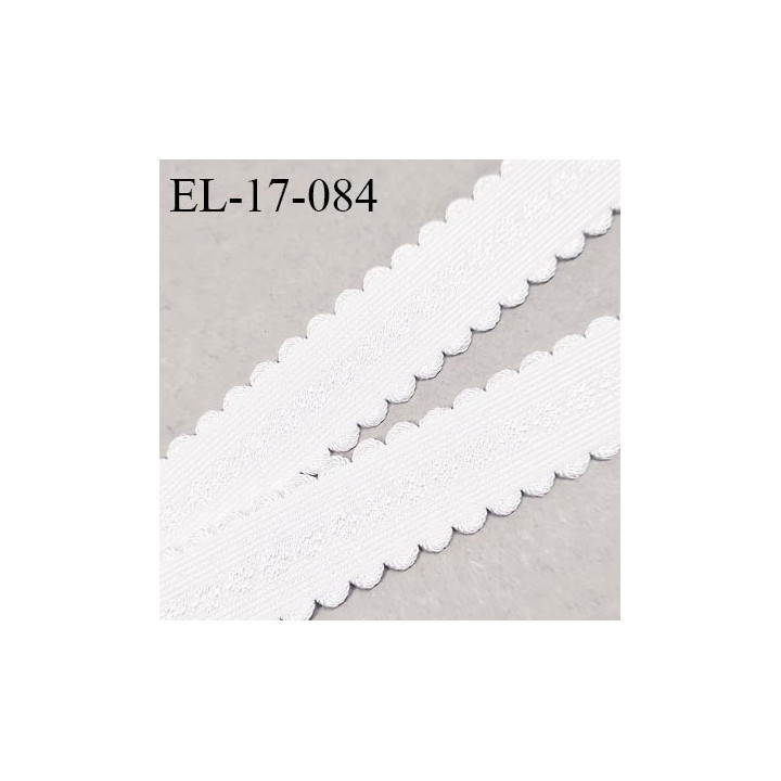 Elastique 16 mm lingerie et bretelle couleur blanc avec motifs en relief et picots fabriqué pour une grande marque prix au mètre