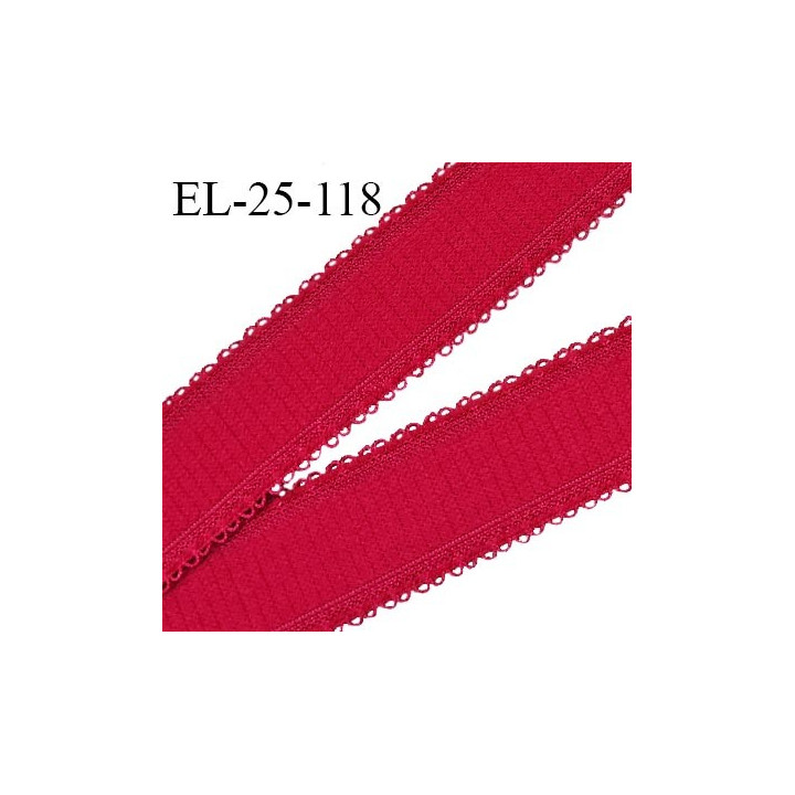 Elastique picot 25 mm bretelle et lingerie couleur framboise très beau largeur 25 mm prix au mètre