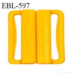 Boucle clip 16 mm attache réglette pvc spécial maillot de bain couleur jaune orangé haut de gamme prix à l'unité