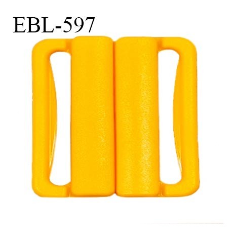 Boucle clip 16 mm attache réglette pvc spécial maillot de bain couleur jaune orangé haut de gamme prix à l'unité