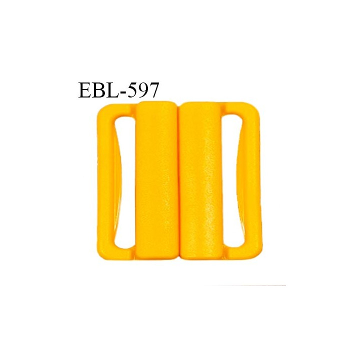 Boucle clip 16 mm attache réglette pvc spécial maillot de bain couleur jaune orangé haut de gamme prix à l'unité