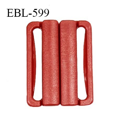 Boucle clip 30 mm attache réglette pvc spécial maillot de bain couleur ocre rouge haut de gamme prix à l'unité