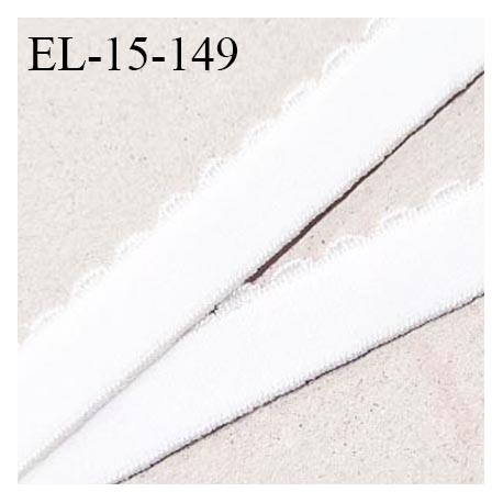 Elastique picot 15 mm lingerie haut de gamme couleur naturel élastique souple allongement +130% largeur 15 mm prix au mètre