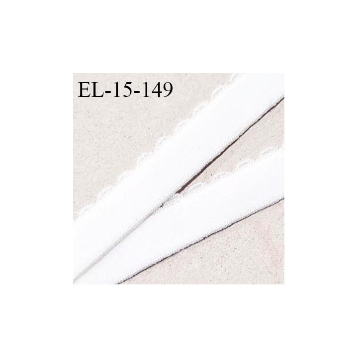 Elastique picot 15 mm lingerie haut de gamme couleur naturel élastique souple allongement +130% largeur 15 mm prix au mètre