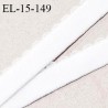 Elastique picot 15 mm lingerie haut de gamme couleur naturel élastique souple allongement +130% largeur 15 mm prix au mètre