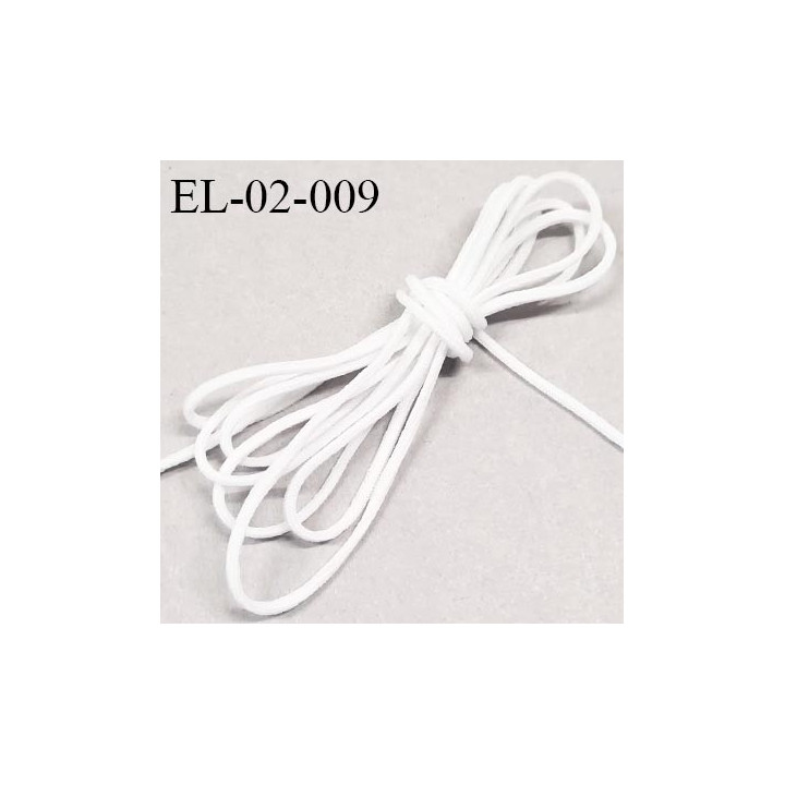 Elastique cordon 2 mm couleur naturel élastique très souple allongement +170% prix au mètre