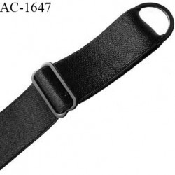 Bretelle lingerie SG 19 mm très haut de gamme couleur noir brillant avec 1 barrette et 1 anneau prix à l'unité