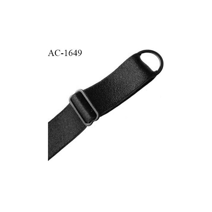 Bretelle lingerie SG 16 mm très haut de gamme couleur noir brillant avec 1 barrette et 1 anneau prix à l'unité