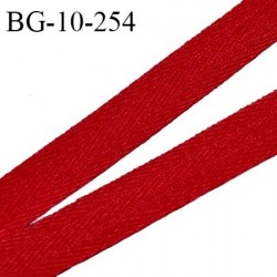 Biais sergé 10 mm semi rigide en coton couleur rouge largeur 10 mm fabriqué en France prix au mètre
