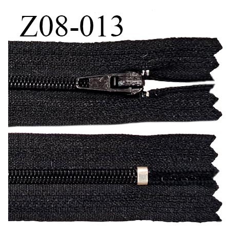 Fermeture zip 7 cm couleur noir non séparable largeur 2.7 cm glissière nylon largeur 4 mm longueur 7 cm prix à l'unité
