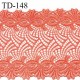 Dentelle broderie 14 cm haut de gamme couleur rose corail prix pour un mètre de longueur et 14 cm de largeur