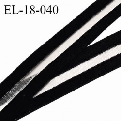 Elastique 18 mm lingerie entre deux haut de gamme couleur noir bonne élasticité allongement +50% largeur 18 mm prix au mètre
