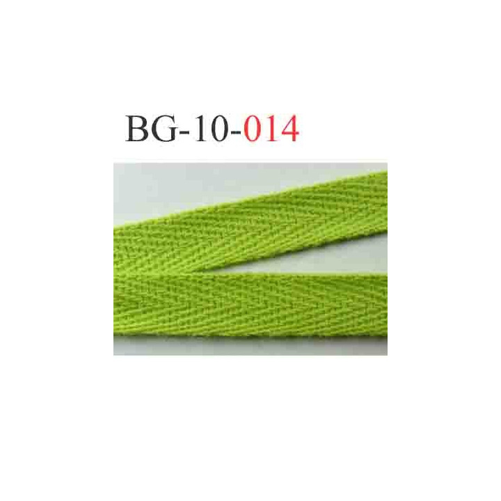 biais sergé galon ruban couleur vert anis  largeur 10 mm vendu au mètre