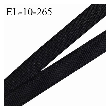 Elastique 10 mm lingerie petit grain couleur noir largeur 10 mm allongement +60% prix au mètre