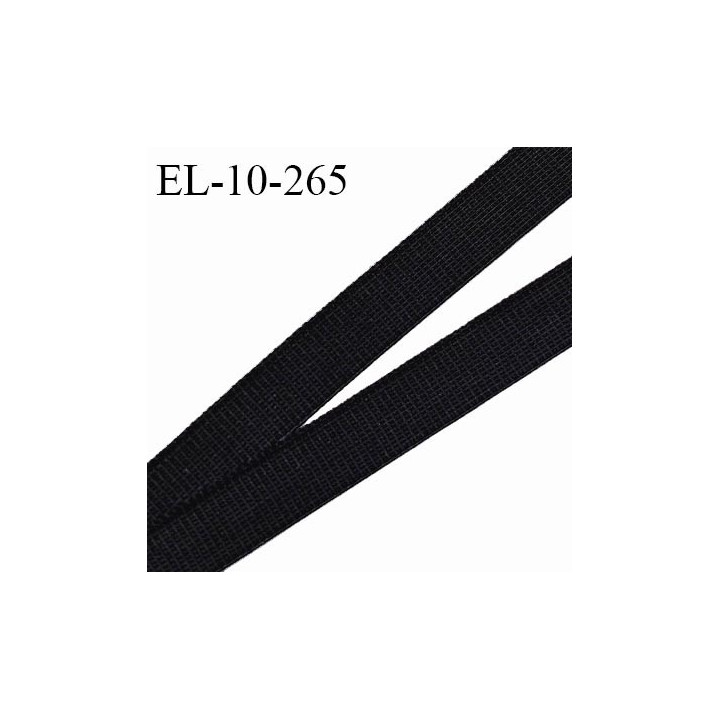 Elastique 10 mm lingerie petit grain couleur noir largeur 10 mm allongement +60% prix au mètre