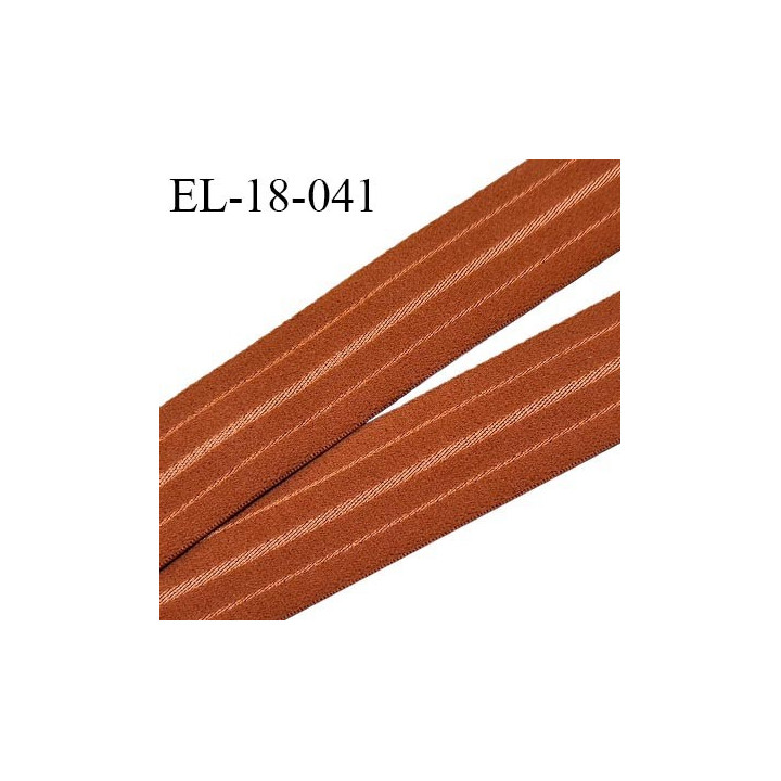 Elastique 18 mm bretelle et lingerie couleur rouille avec rayures incrustées légèrement brillantes très beau prix au mètre