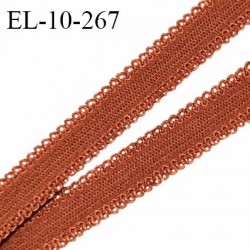 Elastique lingerie 10 mm picot haut de gamme couleur marron rouille largeur 10 mm élasticité +160% prix au mètre