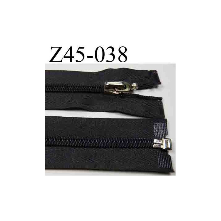 fermeture éclair longueur 45 cm couleur gris anthracite séparable zip nylon  largeur 3.2 cm largeur du zip 6 mm curseur métal
