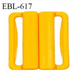 Boucle clip 20 mm attache réglette pvc spécial maillot de bain couleur jaune orangé haut de gamme prix à l'unité