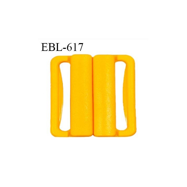 Boucle clip 20 mm attache réglette pvc spécial maillot de bain couleur jaune orangé haut de gamme prix à l'unité