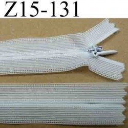 fermeture éclair invisible longueur 15 cm couleur blanc non séparable zip nylon largeur 2.5 cm largeur glissière zip 4 mm
