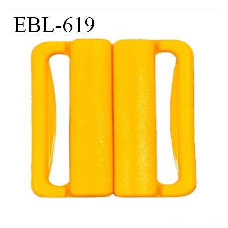 Boucle clip 25 mm attache réglette pvc spécial maillot de bain couleur jaune orangé haut de gamme prix à l'unité