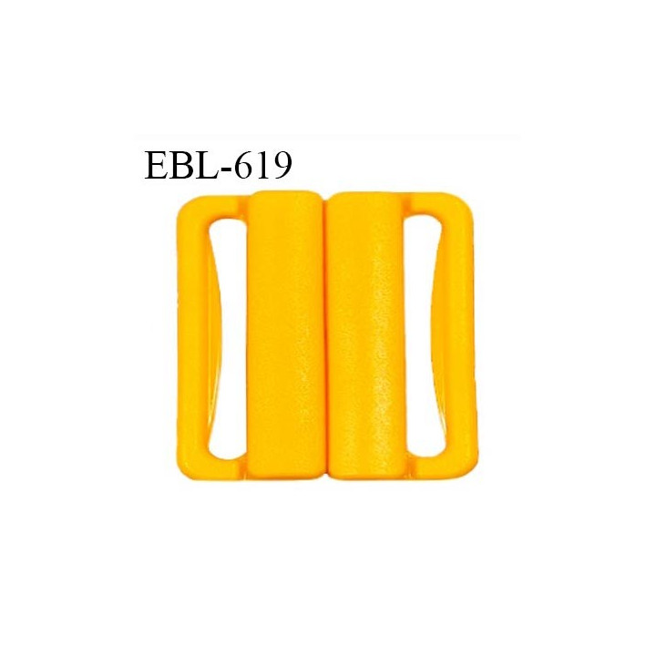 Boucle clip 25 mm attache réglette pvc spécial maillot de bain couleur jaune orangé haut de gamme prix à l'unité