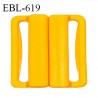 Boucle clip 25 mm attache réglette pvc spécial maillot de bain couleur jaune orangé haut de gamme prix à l'unité