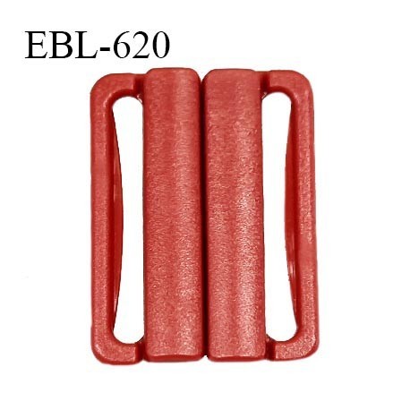 Boucle clip 25 mm attache réglette pvc spécial maillot de bain couleur ocre rouge haut de gamme prix à l'unité