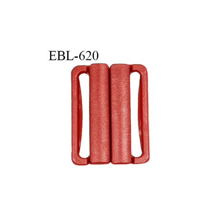 Boucle clip 25 mm attache réglette pvc spécial maillot de bain couleur ocre rouge haut de gamme prix à l'unité