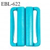 Boucle clip 25 mm attache réglette pvc spécial maillot de bain couleur bleu vert intérieur 25 mm haut de gamme prix à l'unité