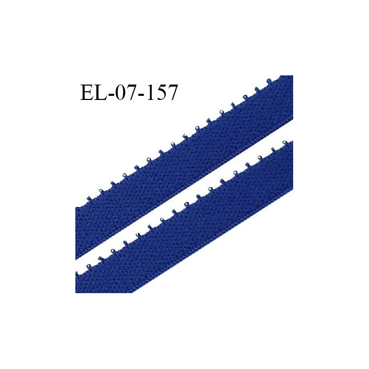 Elastique picot 7 mm lingerie couleur bleu largeur 7 mm haut de gamme Fabriqué en France prix au mètre