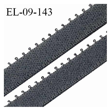 Elastique picot 9 mm lingerie couleur gris foncé largeur 9 mm haut de gamme fabriqué pour une grande marque prix au mètre