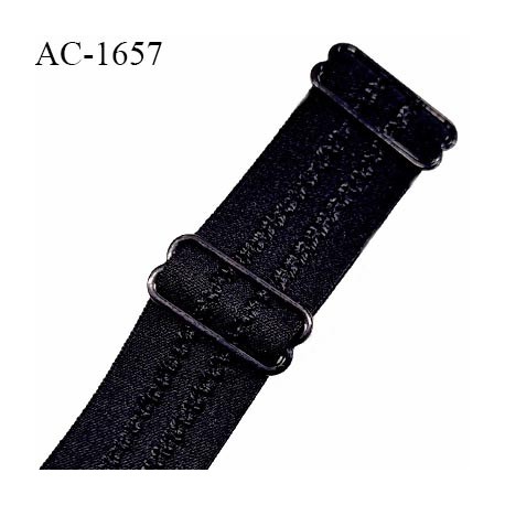 Bretelle lingerie SG 24mm très haut de gamme couleur noir avec 2 barrettes largeur 24 mm longueur 30 cm + réglage prix à l'unité