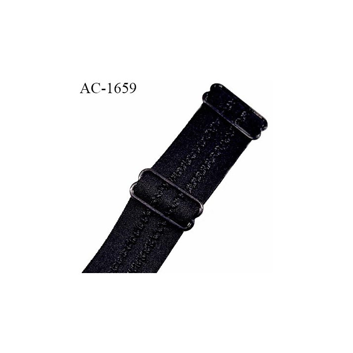 Bretelle lingerie SG 19 mm très haut de gamme couleur noir avec 2 barrettes largeur 19 mm longueur 30 cm prix à l'unité