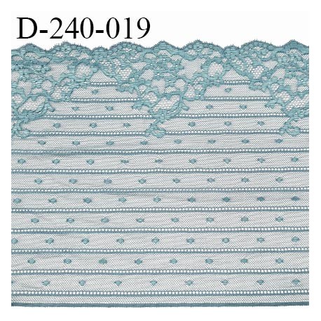 Dentelle broderie 24 cm très haut de gamme extensible largeur 24 cm couleur bleu très belle prix pour un mètre