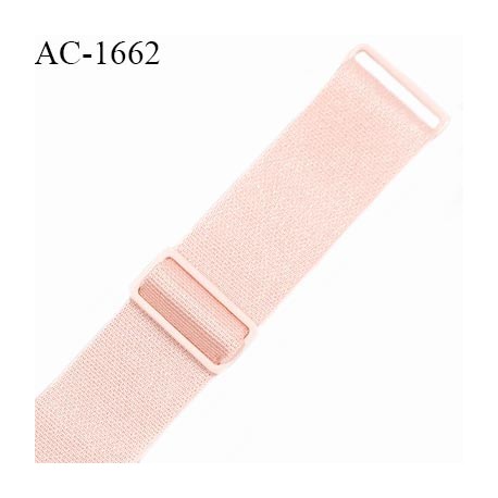 Bretelle lingerie SG 22 mm très haut de gamme couleur rose avec 2 barrettes largeur 22 mm longueur 16 cm prix à l'unité