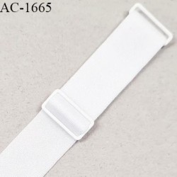 Bretelle lingerie SG 10 mm très haut de gamme couleur blanc avec 2 barrettes largeur 10 mm longueur 22 cm prix à l'unité