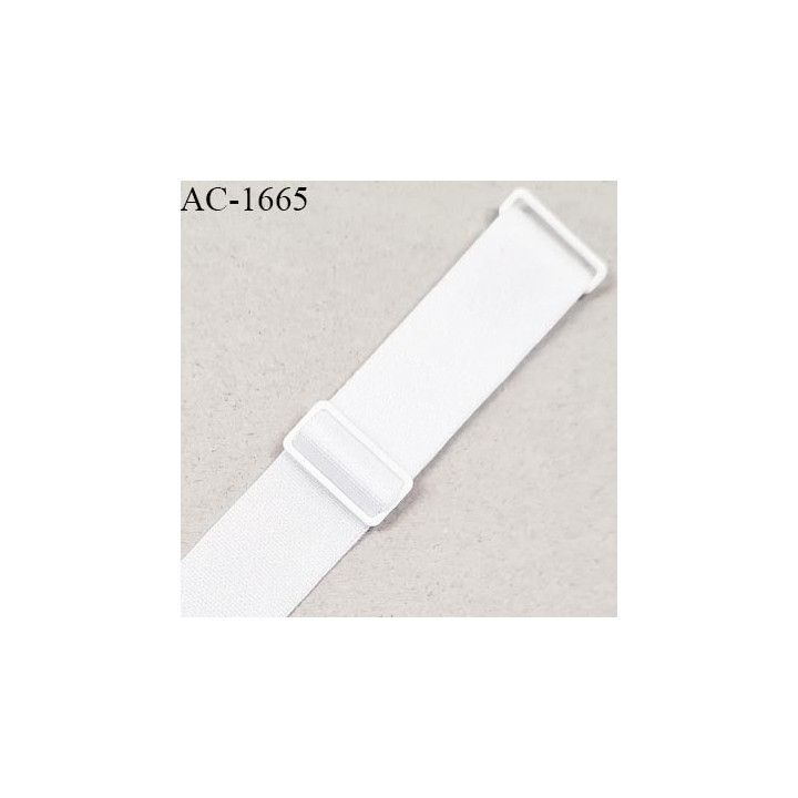 Bretelle lingerie SG 10 mm très haut de gamme couleur blanc avec 2 barrettes largeur 10 mm longueur 22 cm prix à l'unité
