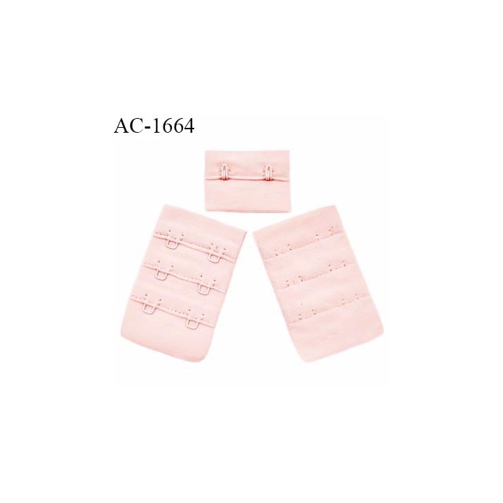 Agrafe 40 mm attache SG haut de gamme couleur rose pâle 3 rangées 2 crochets fabriqué en France prix à l'unité