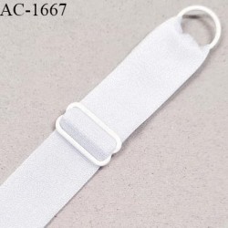 Bretelle lingerie SG 20 mm très haut de gamme couleur blanc avec 1 barrette et 1 anneau largeur 20 mm prix à l'unité