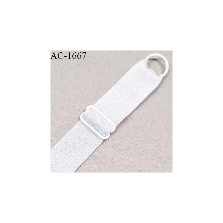 Bretelle lingerie SG 20 mm très haut de gamme couleur blanc avec 1 barrette et 1 anneau largeur 20 mm prix à l'unité