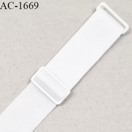 Bretelle lingerie SG 22 mm très haut de gamme couleur blanc avec 2 barrettes largeur 22 mm longueur 16 cm prix à l'unité